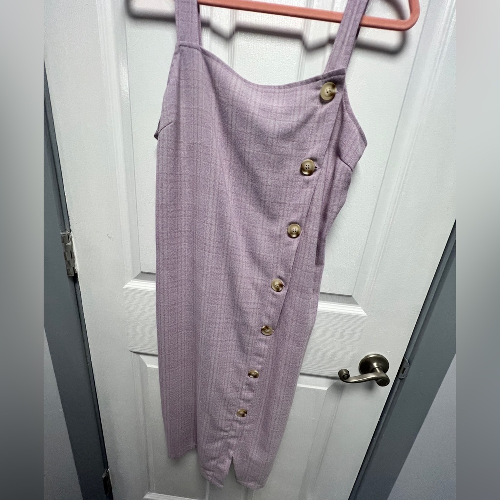 Front button pink dress